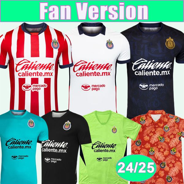 24 25 MOZO Chivas Mens Soccer Jerseys GUZMAN PEREZ MACIAS I. BRIZUELA C. COWELL Home Away 3rd GK Casual Wear Football Shirts