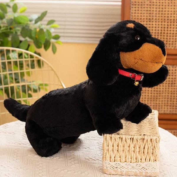 Doll Kaii Simation Dog Dachshund Soft Plush Toys Stuffed s Doll Pet Puppy Baby Kids Children Girls Birthday Gift He Decor Z241111