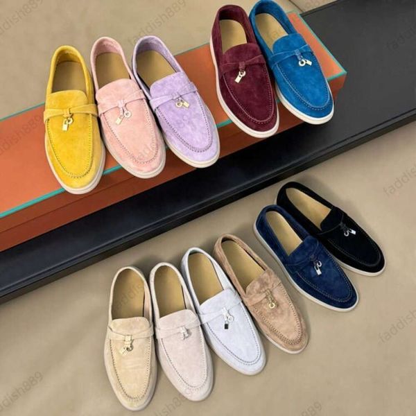 Simple fashionable Suede loafers for men womens Low Top Moccasins Genuine leather casual slip on flats Casual shoes Luxury designer Dress Sh