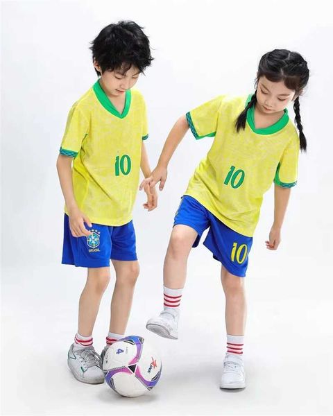 Jerseys Aldult Childrens Clothing Conjunto de futebol uniformes de futebol menino menina neymar 10 fãs camisetas de treinamento kits de laze