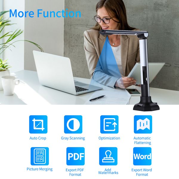 Max.A3 Portable Adjustable High Speed USB Book Image Document Camera Scanner HD 10 Mega-pixels for Classroom Office Library Bank