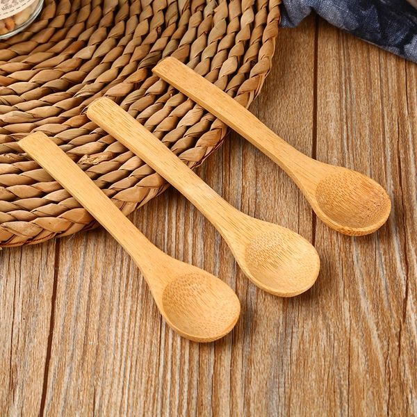 2025 New 13cm Round Bamboo Wooden Spoon Soup Tea Coffee Honey spoon Spoon Stirrer Mixing Cooking Tools Catering Kitchen Utensil