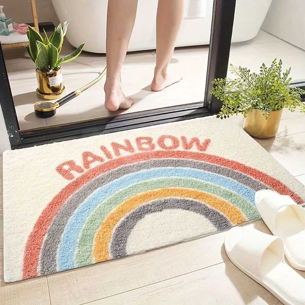 1pc Pattern Furry Bathroom Rug Cute Decorative Floor Mat Absorbent Non Slip Bathtub Carpet Entrance Welcome Mat Bathroom Ac Z250108