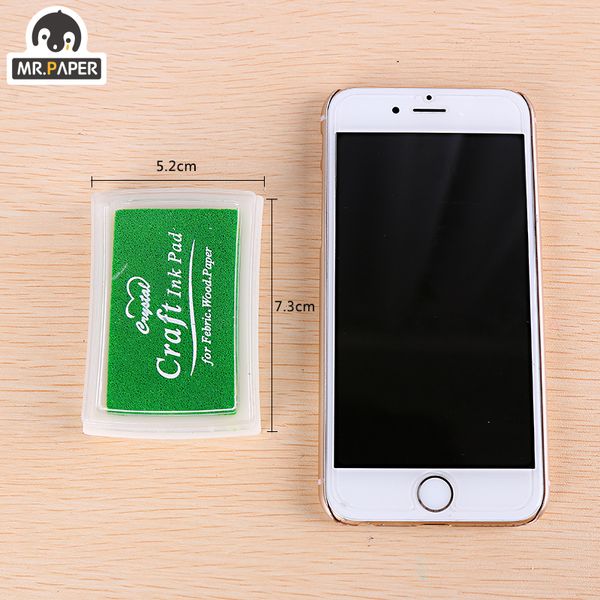Mr Paper 15 Colors Inkpad Handmade DIY Craft Oil Based Ink Pad for Fabric Wood Paper Scrapbooking Ink pad Finger Painting