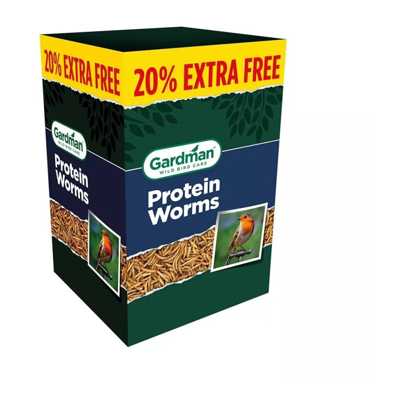 Gardman Wild Bird Food Protein Worms - 1kg 20 Extra Free