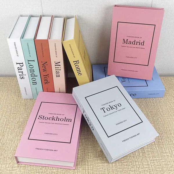 Fashion Luxury Fake Books Decoration Colorful City Magazine Minimum Letters Decorative Book Storage Box Coffee Table Home Decoration W240826