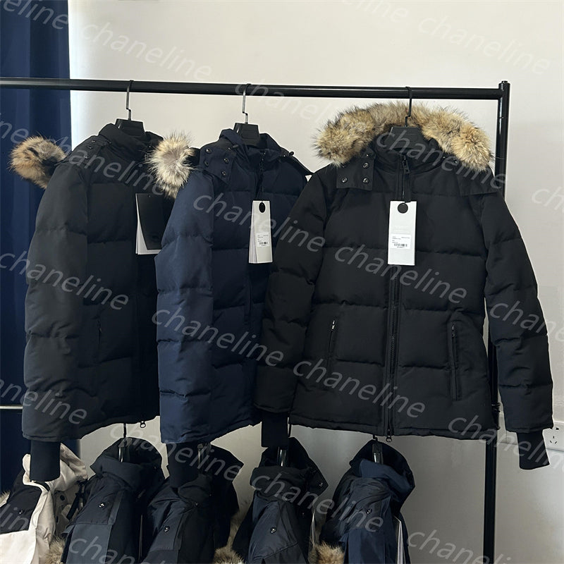 Women Puffer Coat Down Jacket Femme Outdoor Jassen Designer Warm Hooded Windproof Waterproof Padded Thicken Coat Parka Outerwear Real Coyote Fur