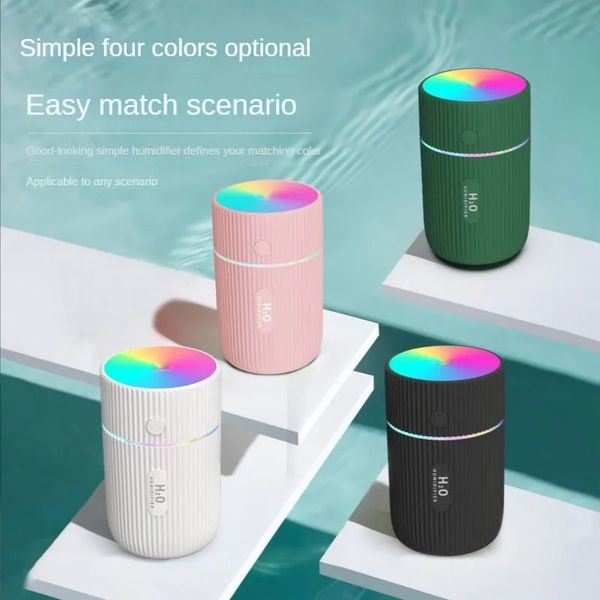 Humidifiers 220ML Mini Air Humidifier Car Interior Smart Purifier USB Charging with Colorful LED Night Summer Cool Mist Sprayer Diffuser S24