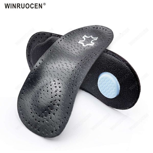 3-4 Half Orthotic Insole Leather Arch Support For Shoes Men Women Flat Foot Corrector Pad Heel Pain Spur Relief O-X Leg Care
