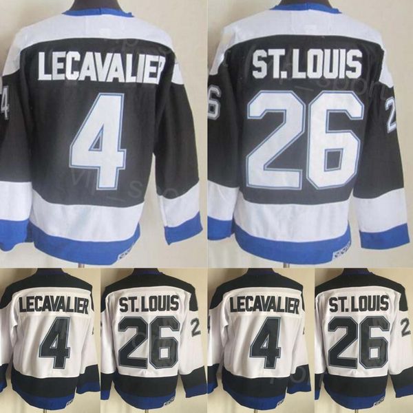 CCM 26 Martin Retro Hockey Jersey Retire 4 Vincent Lecavalier Vintage Classic For Sport Fans Breathable All Stitched Team Color Black White