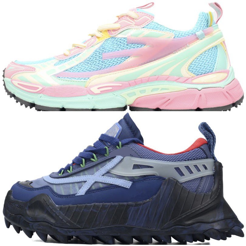 Discount out of office sneakers ODSY offes shoes for walking white runner trainer OOO men Size 13 US sartorial stitch low-top leather shoe black blu