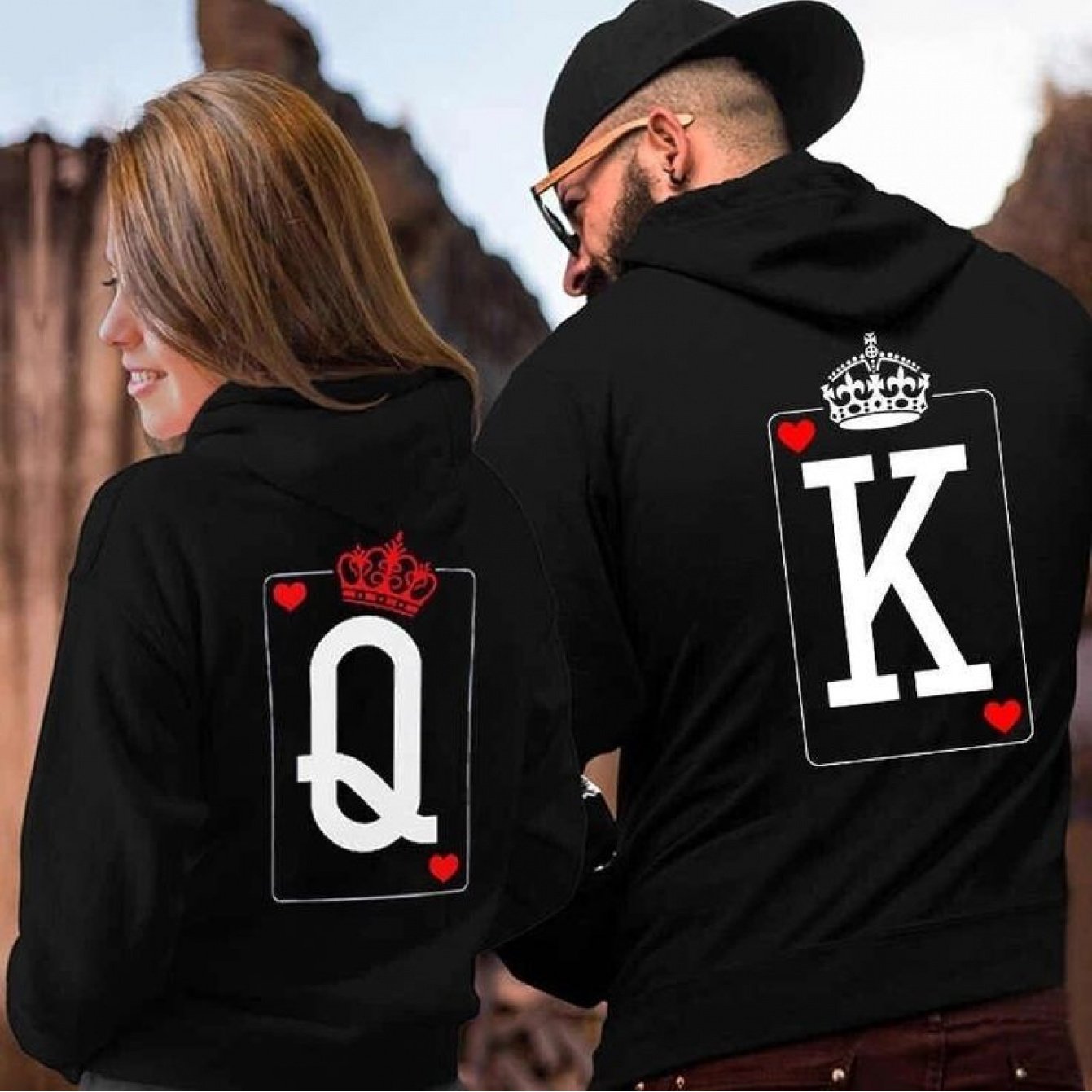 TEMU 1pc Matching Couple's Hoodies, King And Queen Hoodie, Pullover Valentine's Day Gift For Couples