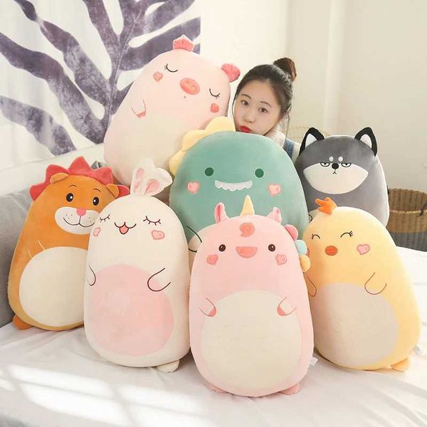 Plush Dolls 45-80cm Spray Pillow Plush Toy Animal Kawaii Dinosaur Lion Rabbit Soft Cute Buddy Stuffed Mat Childrens Girl Gift H241111