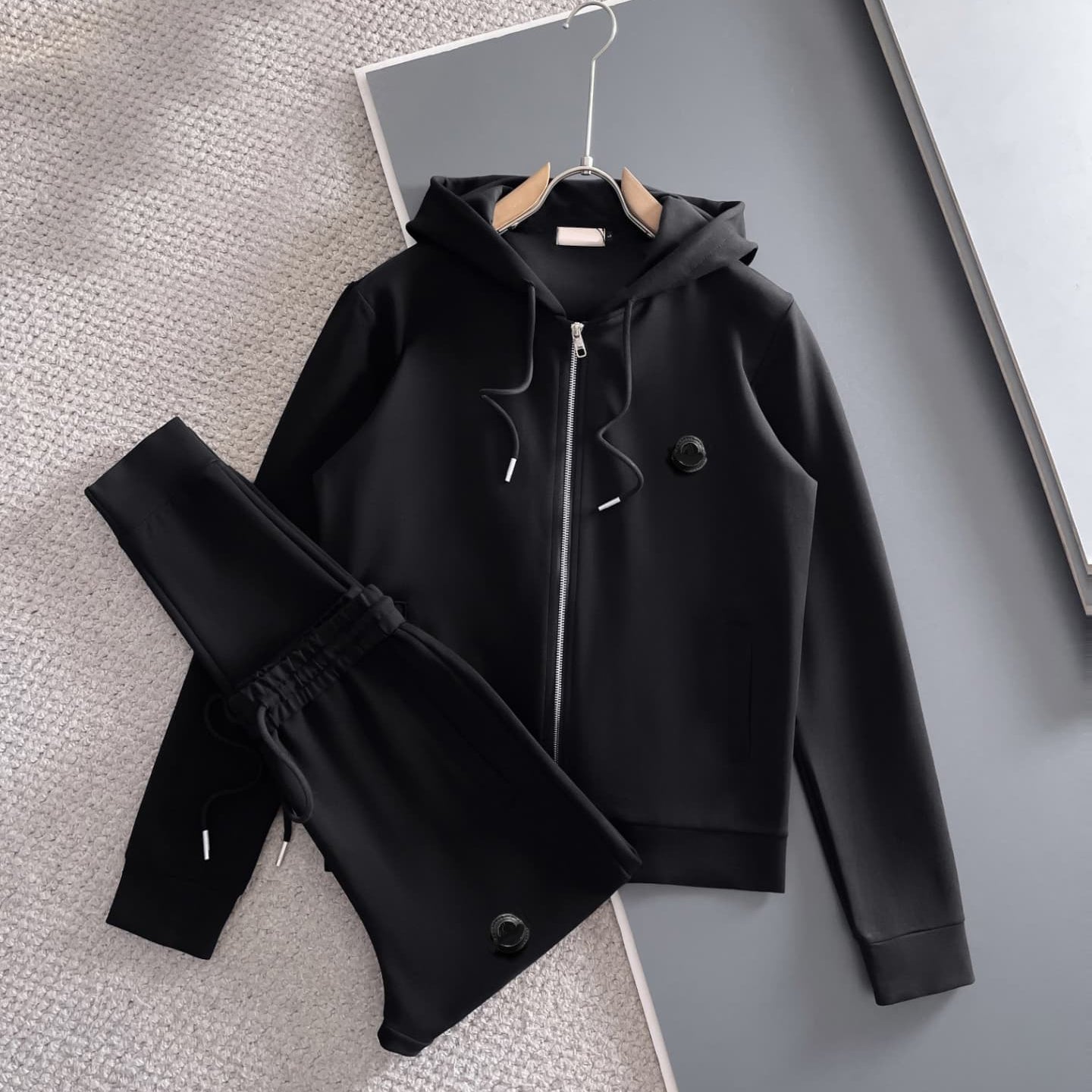 New 2025 Mens Autumn and Winter New Solid Color Hoodie+pants Two-piece Set Fashionable Casual Sports Set Size m-3xl