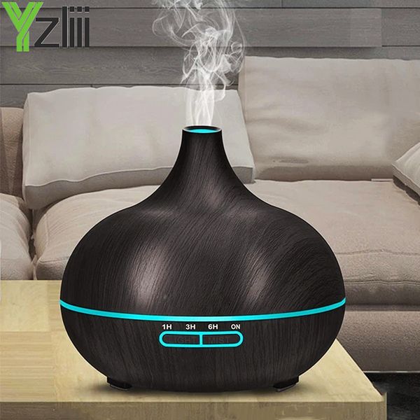 Essential Oils Diffusers High Quality 550ml Aromatherapy Essential Oil Diffuser Wood Grain Remote Control Ultrasonic Air Humidifier with 7 C