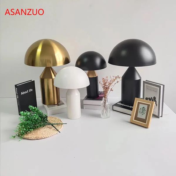 Novelty Items Black White Gold table Lamp Creative mushroom Table Lamp for Bedroom Study Living Room Decoration Desk lamp 231216