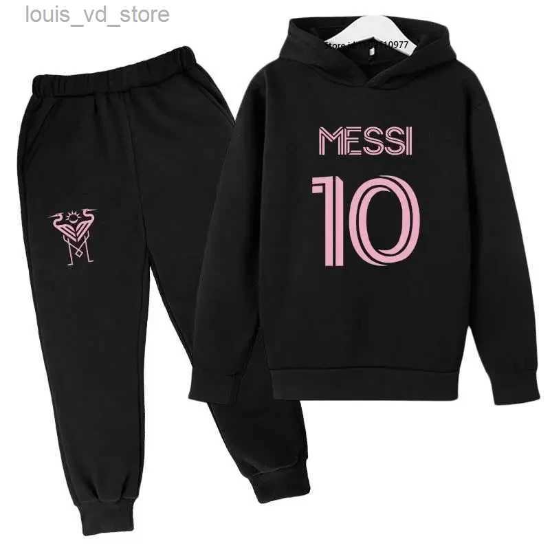 Clothing Kids Spring Autumn Casual Tracksuits 3-13 Years Boys Girls NO.10 Print Fans 2pcs Hoodie+Pants Kits Children Outfits Clothes Sets T240415