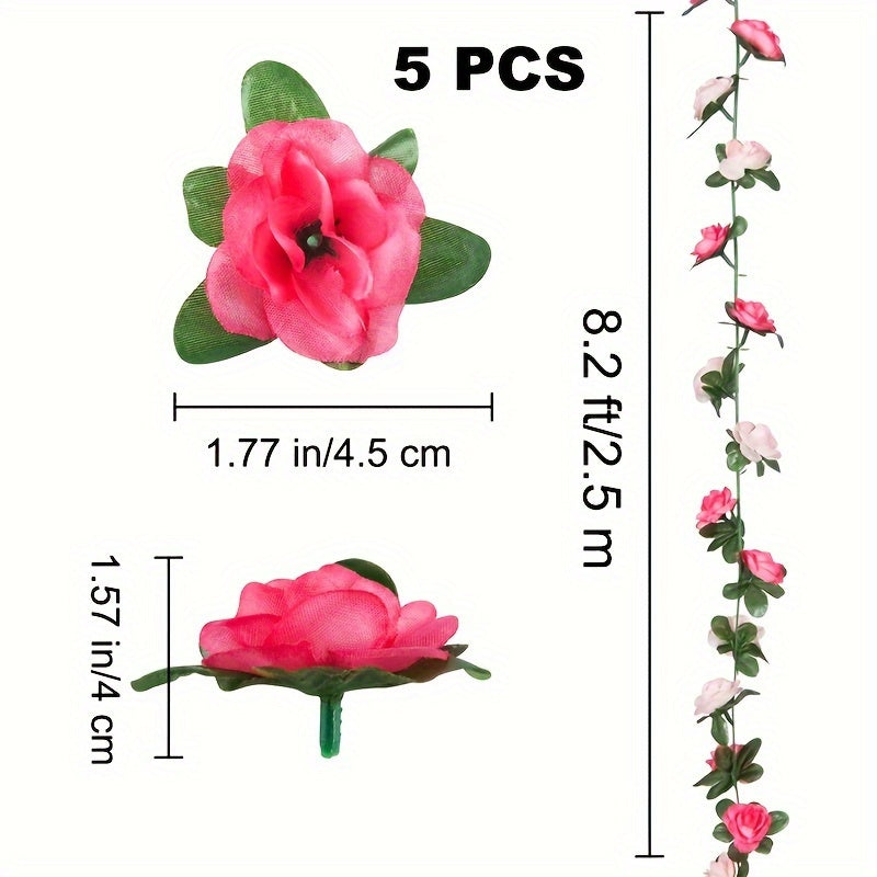 TEMU Der Pack Fake Rose Vine Flowers Plants Artificial Flower Hanging Rose Ivy Office Wedding Party Art Déco