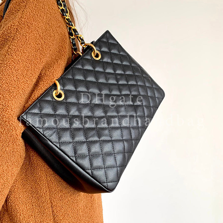 Designer Shopping Bag Mirror quality Tote Bag Designer Caviar Leather Shoulder bags 34CM Designer Handbag Chain Bag With Box 24C84