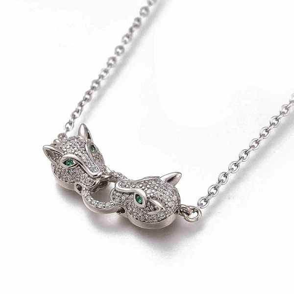 Latón micro pavimentar collares colgantes de aldaba de puerta de circonita