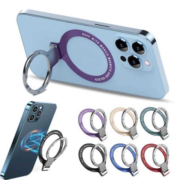 Cell Phone Mounts Holders For MagSafe Cell Phone Ring Holder Grip Adjustable Phone Kickstand For iPhone 14 Pro Max 13 12 Magnetic Metal Ring