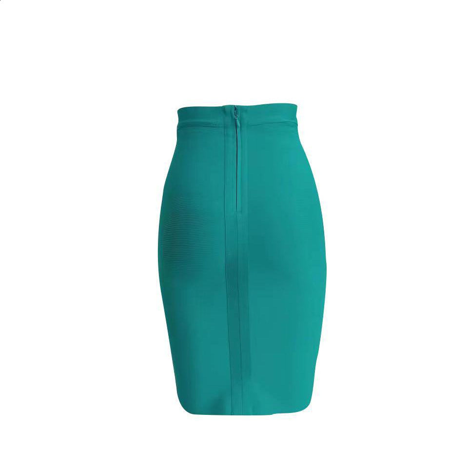 Skirts Ladies Vintage Solid Ruched Front Hips-wrapped Bodycon Pencil Skirt Work Leisure 230322