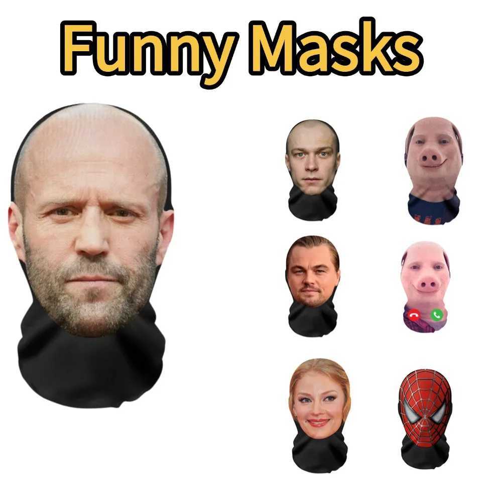 3D Realistic Face Masks Mascaras Realistic Mask Cosplay Prop Funny Mesh Mask Full Face Headwear Party Halloween Masks New S25818