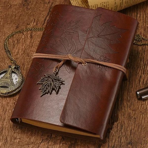 A7-A6-A5 Travelers Vintage Notebook PU Leather Blank Kraft Diary Note Book Journal Sketchbook Stationery School Office Supplies 250103