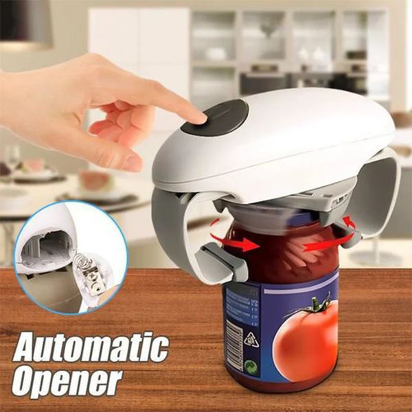 Automatic Electric Can Opener Beer Bottle Opener Handheld Safe Free Jar Can Tin Battery Operated Restaurant Kitchen Bar Tools 250113