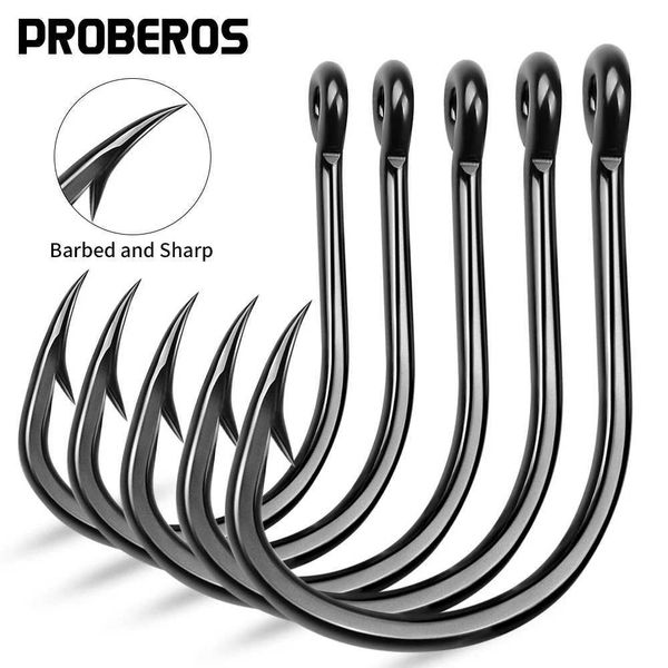 PROBEROS 10 piecesbatch thick high carbon steel fish hook Lron fish hook with inverted hook used for wholesale of fishing gear accessories f