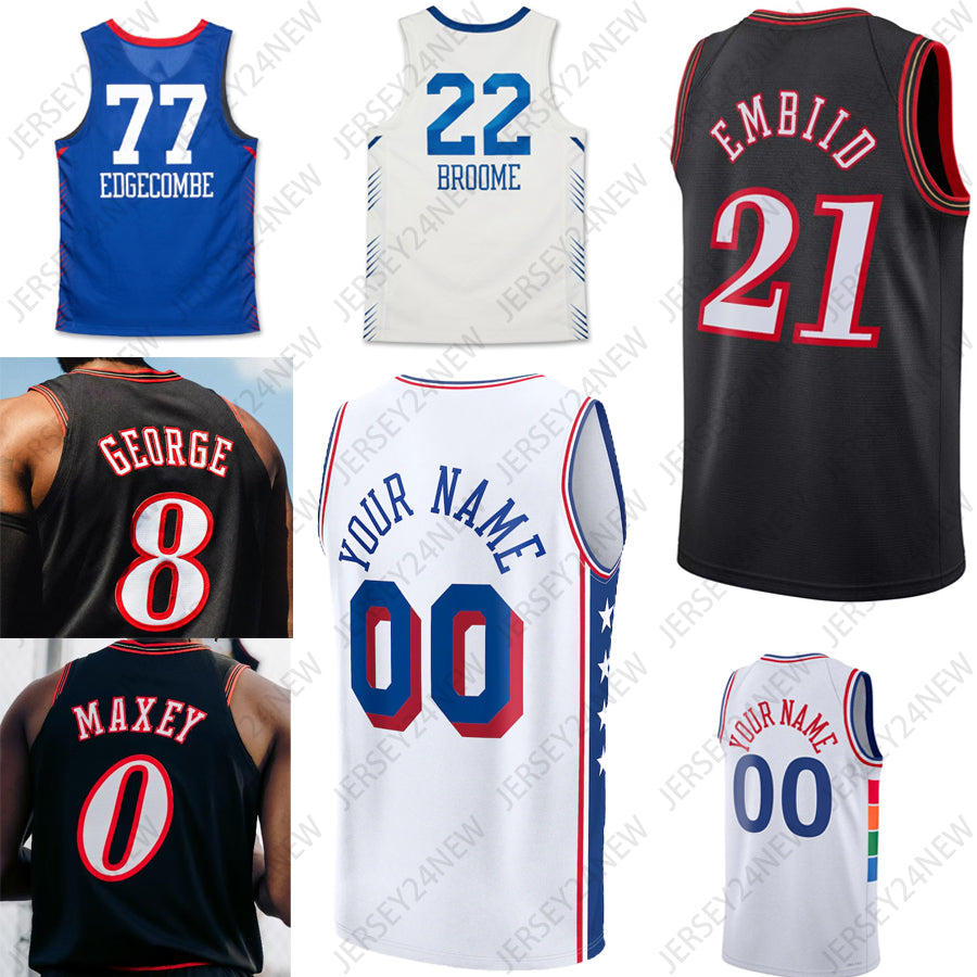 2025 City VJ Edgecombe Basketball Jersey Maxey Custom Johni Broome Embiid George McCain Oubre Jr.