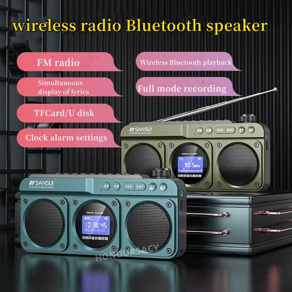 Cell Phone Speakers Portable Speakers Parlantes Bluetooth Wireless Portable Stereo Subwoofer Mini Elderly Plug-in Walkman Clock Alarm Clock