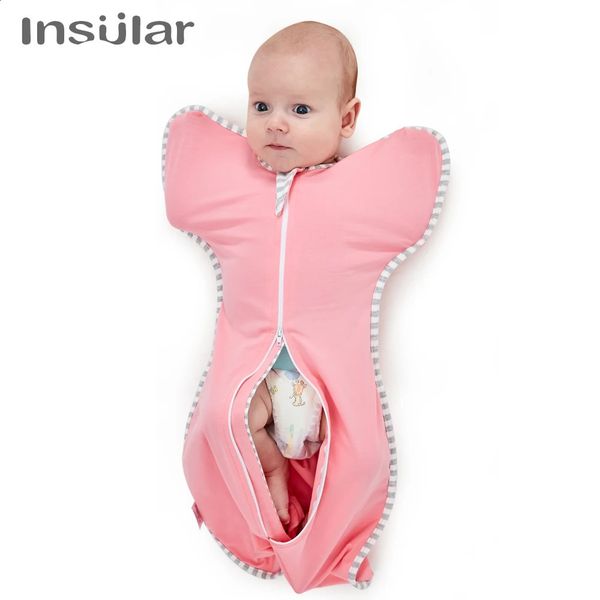 INSULAR Baby Sleeping Bags born Anti-shock Swaddle Infant Cotton Elastic Swaddle Sleeping Sacks Sleeveless 4 Seasons 250117