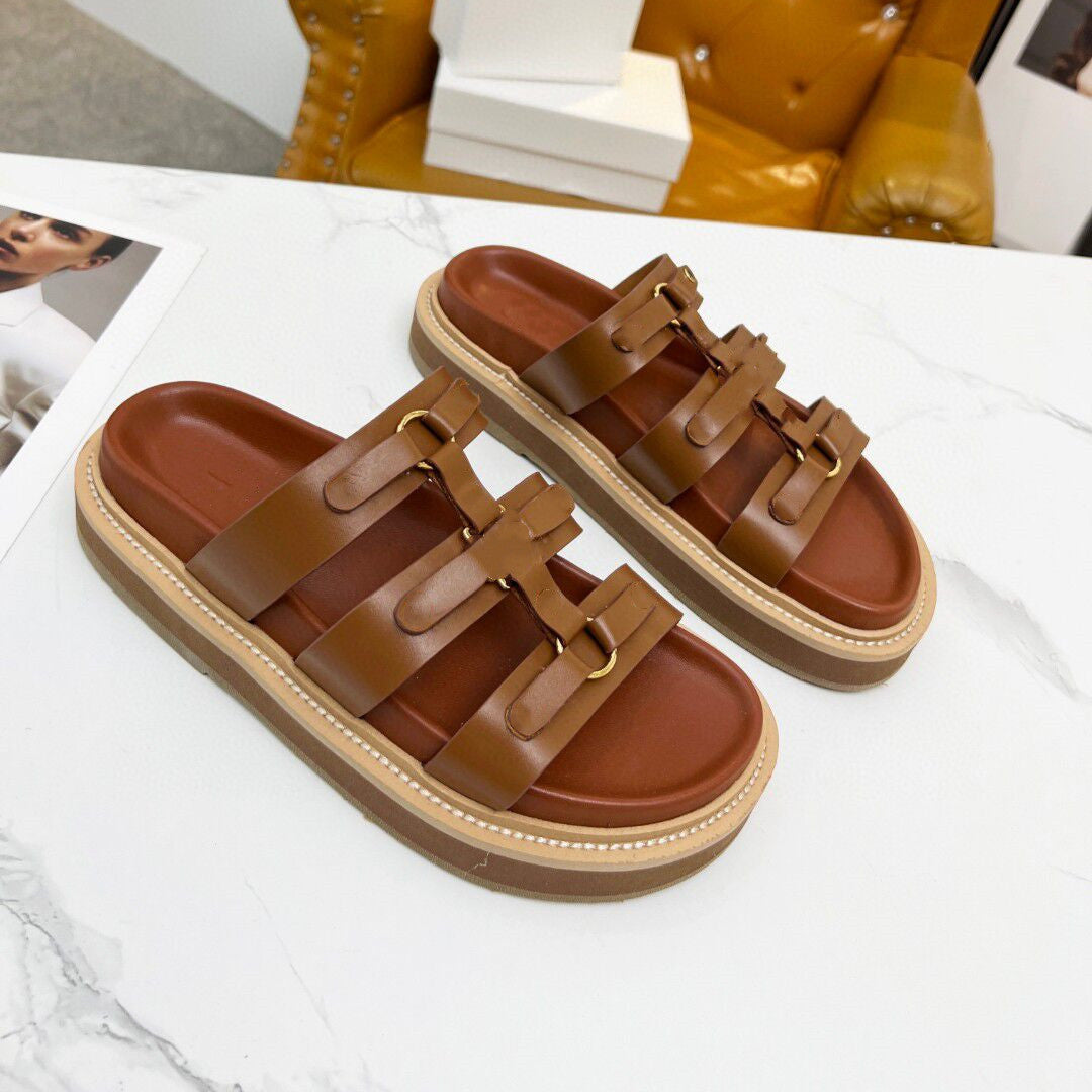 Designer Slip woman fashion multi-color waterproof Slippers Non-slip Slippers Canvas Sandals Pair Print