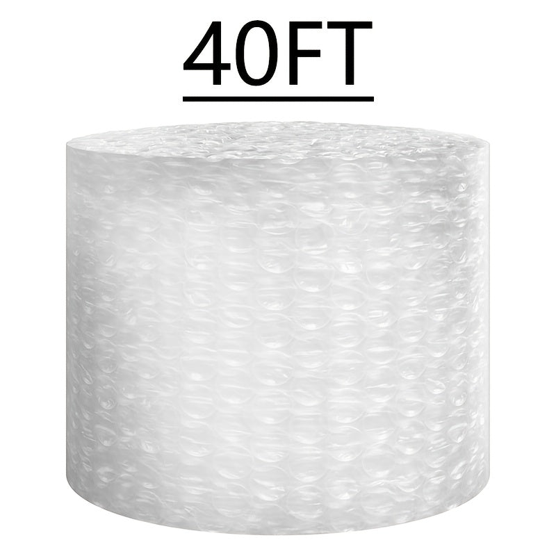 TEMU 1 Roll Of Polyethylene Bubble Cushioning Wrap, 12" X 40' With 1-2" Holes For Moving And Shipping Box Packaging