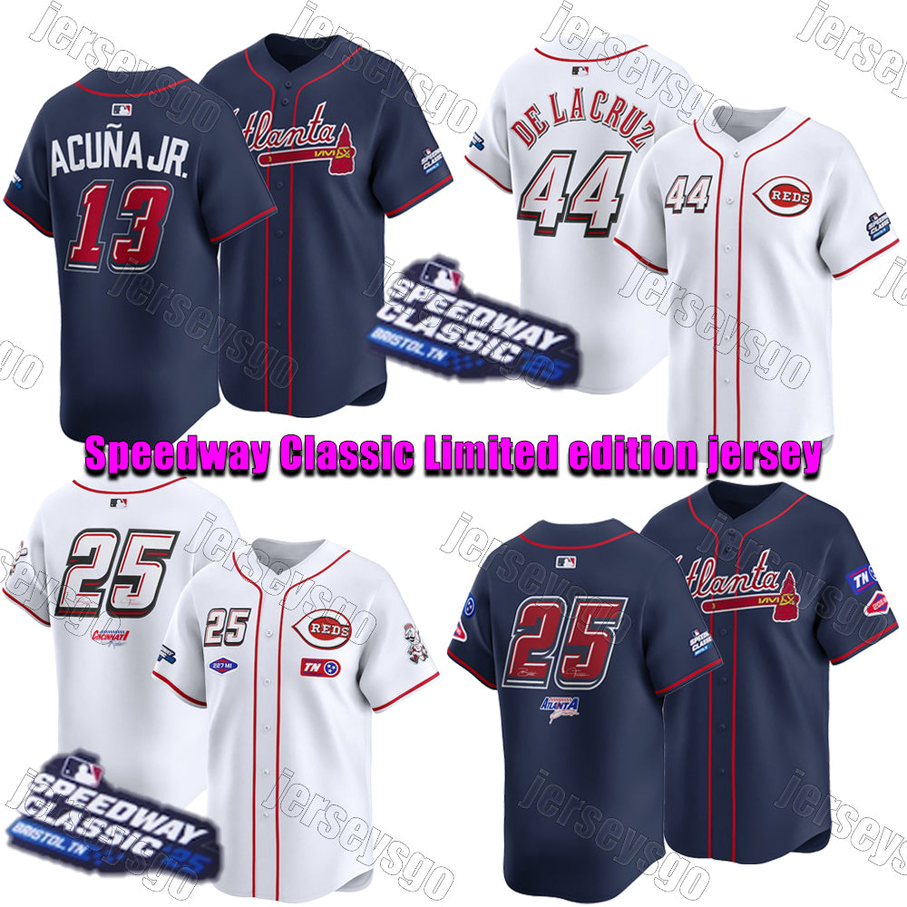 Baseball Jersey Speedway Classic 25 Bristol Limited edition jersey 13 Ronald Acuna Jr. Braves 27 Austin Riley Elly De La Cruz CincinnatiReds Custom