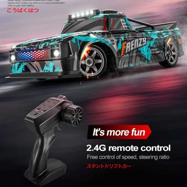 1 16 RC four-wheel drive drifting racing car LED lighting competition remote control high-speed car tire replacement childrens toy boy Y2411