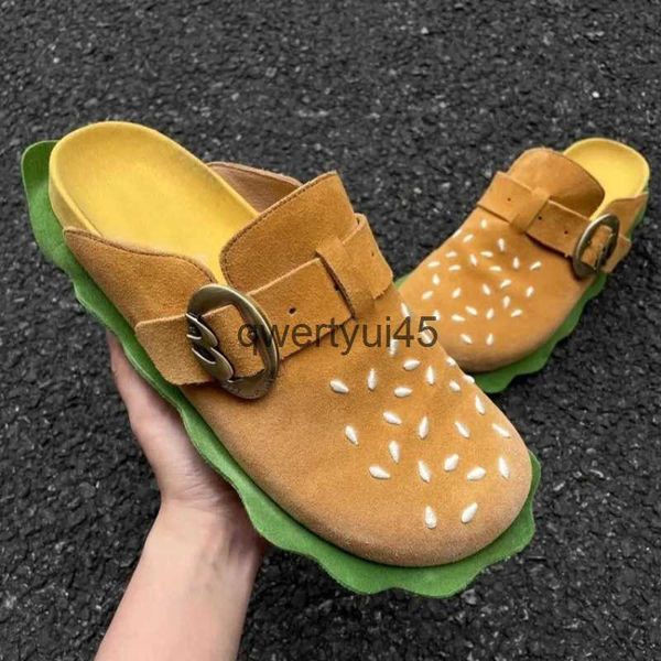 Slippers Women New Yellow amburger Fasion Soft Tick-Soled Casual Beac Sandals ome Slides Zapatos De Mujer qwertyui45 H241107