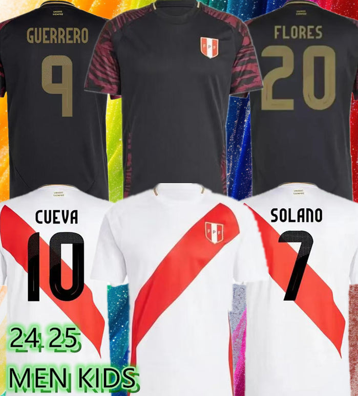 24 25 Peru Soccer Jerseys 2025 Home Away Copa Football Shirts PIZARRO FARFAN CUEVA Eleccion Peruana Cuevas SOLANO FLORES CUBILLAS PINEAU Outdoor App