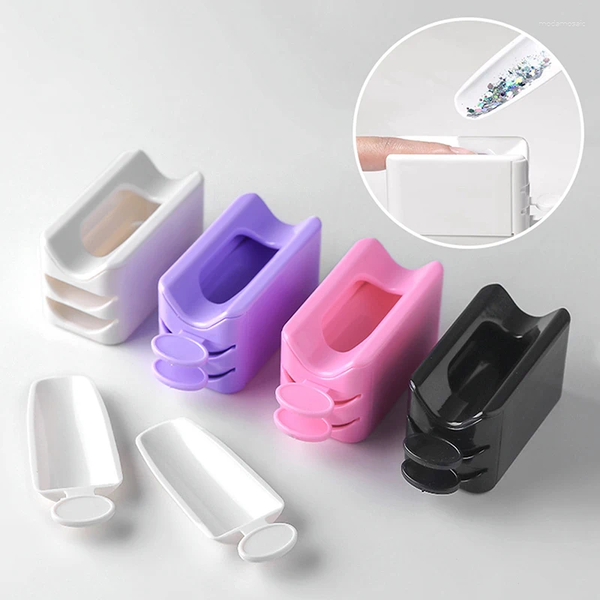 Nail Dryers Tool Double Layer Glitter Powder Recycg Box Dust Collector Sequin Rhie Container Holder Manicure Storage Case