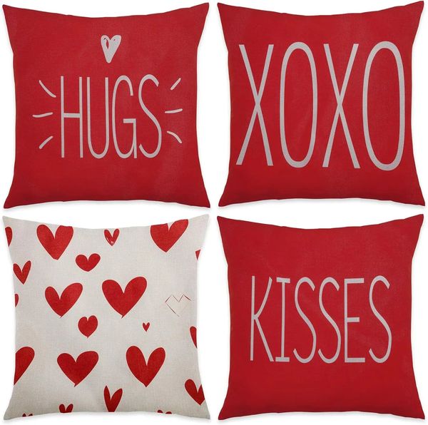 Valentine said throw pillowcase 40x 40cm holiday kiss hug anniversary wedding cushion cover sofa decorations 50X50cm 250109