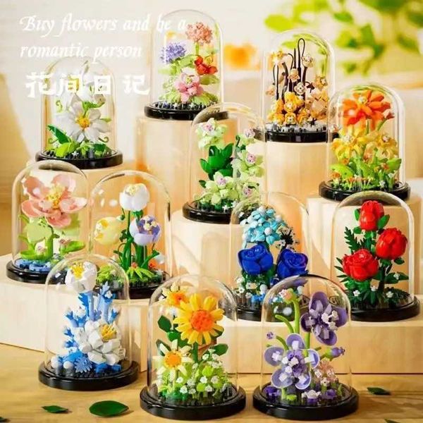 Blocks Blocks Creative building blocks obscene plants dusty girls toys decorations for Childrens Day gifts H241107 Y250208