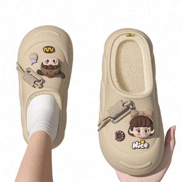 Garota fofa Eva Warm Winter Women Slippers 2024 Home Cotton Shoes Sweet Women Fle Women para casa x0qf#