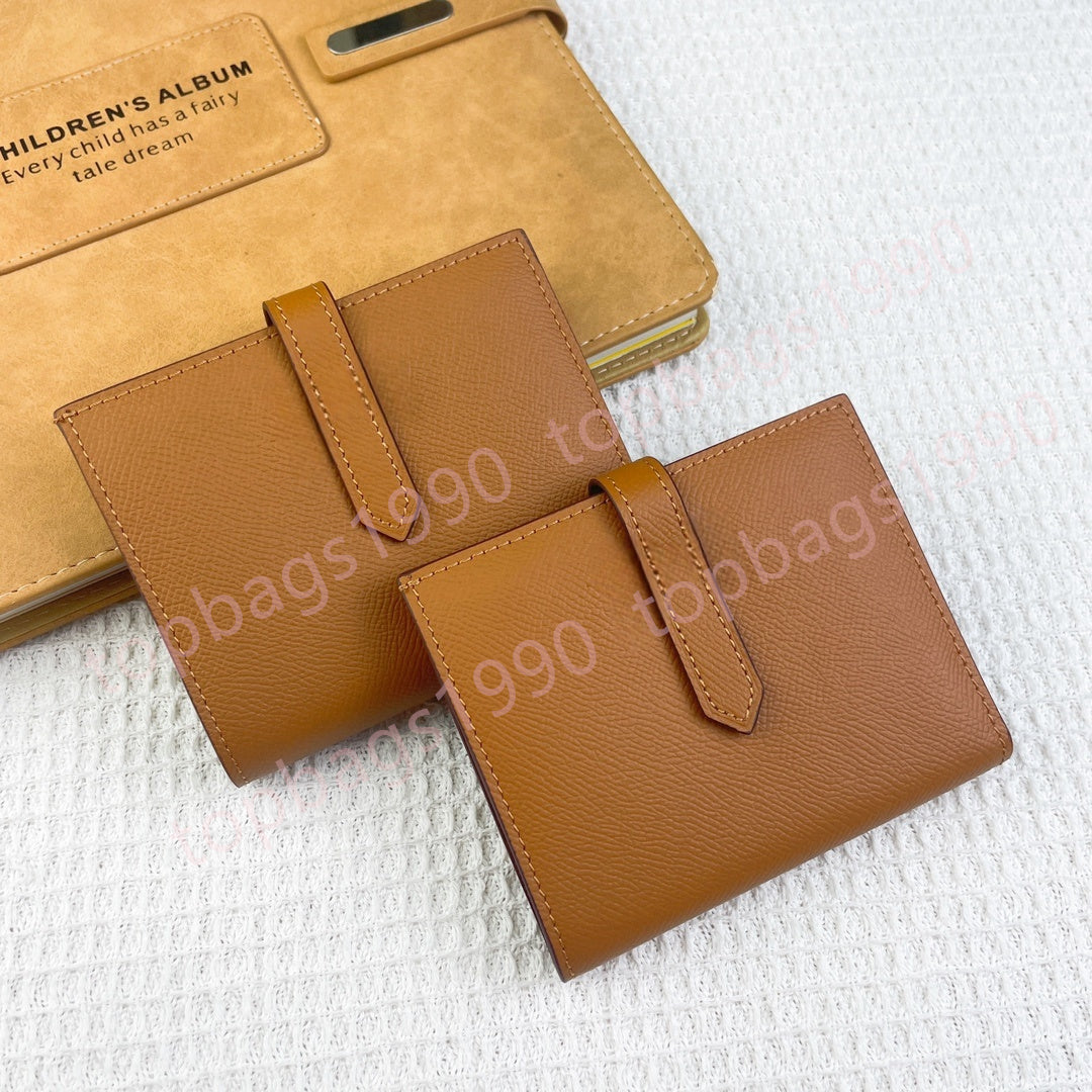 12cm Designer Espom Short Wallets Card holders Purse Passport Bags fashion cowhide Genuine leather wallet For lady woman Come with dust bag Serial N