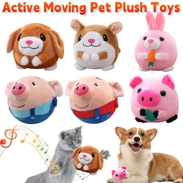 Music Vibration Bouncing Jump Balls Talking Interactive Dog Plush Toy Electronic Pet Dog Toy Self-Moving Chewable Ball Plush ToyT250108