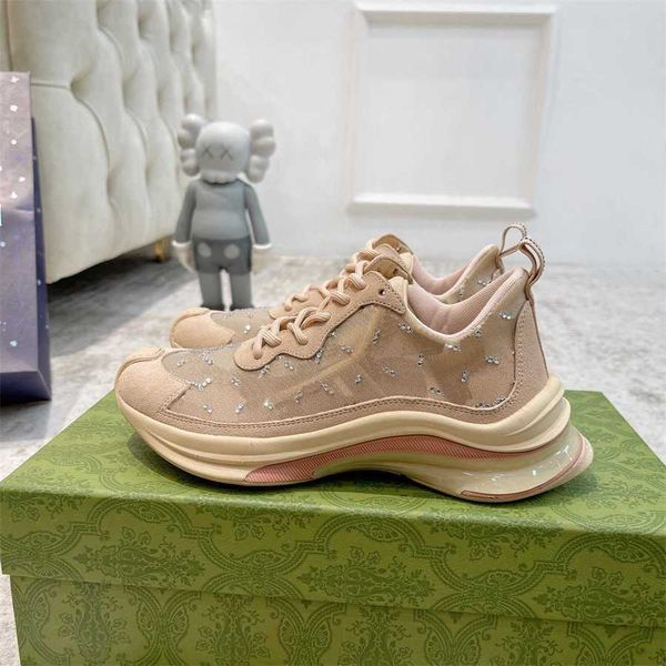 Designer de quadril Sapatos casuais tênis Gprint Running Shoes Diamond Sneakers Men Mulheres Treinadoras Vintage Chaussures Plataforma Mouse