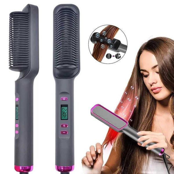 Hair Curlers Straighteners Electric Comb Multi functional Straightener Negative ion Anti scaling Styling Tool Straightening Brush H250112