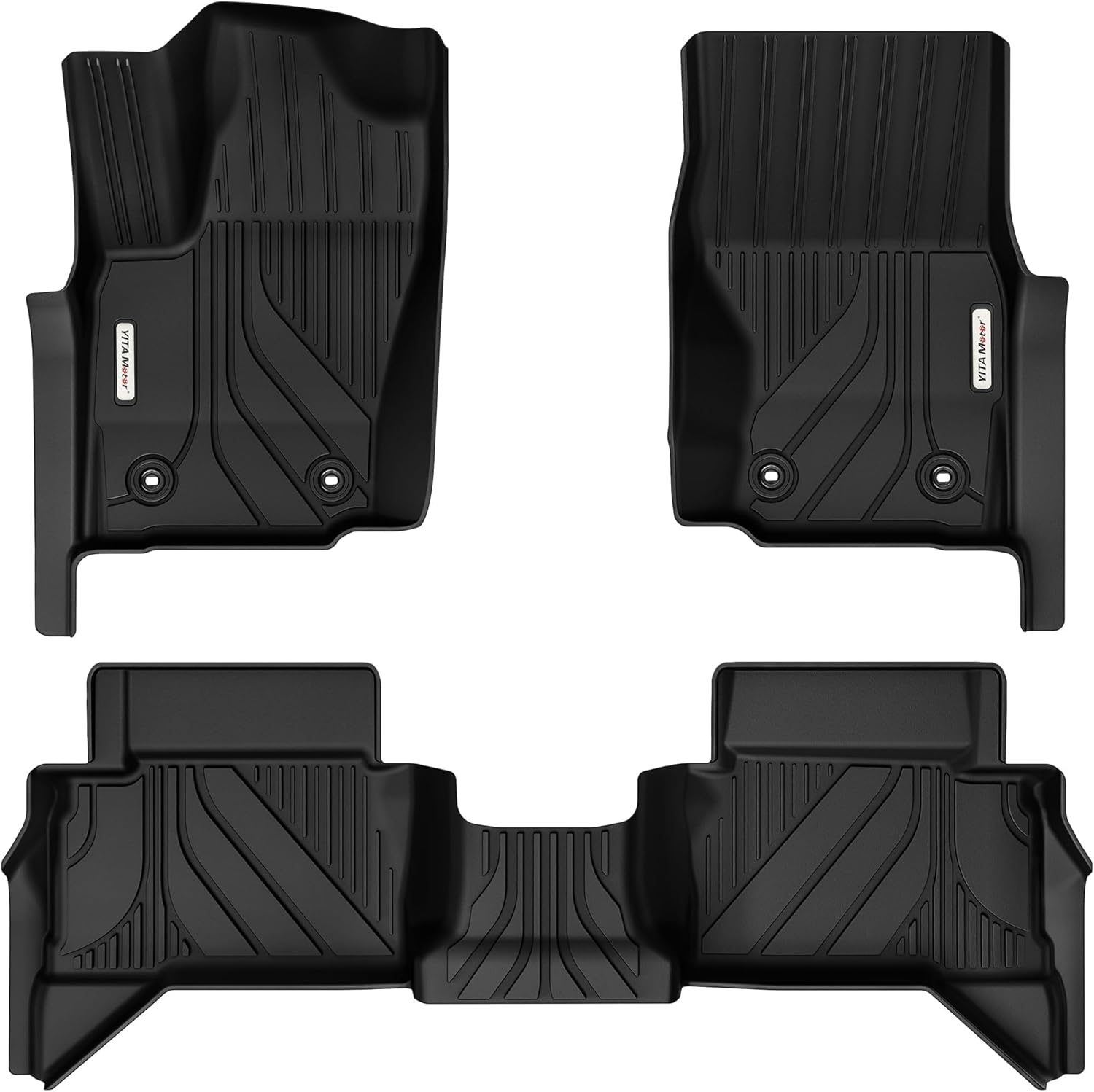 YITAMOTOR All-Weather Floor Mats for 2024-2025 Toyota Tacoma Double Cab - Custom Fit TPE Liners (Auto Trans w-Storage)