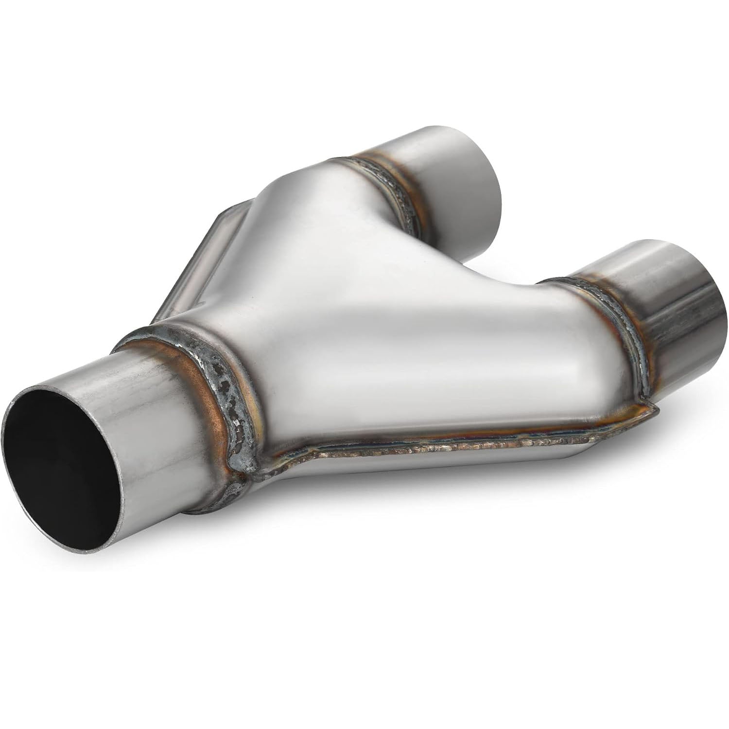 YITAMOTOR Stainless Steel 2 Inch Exhaust Y Pipe, 2" Single to 2" Dual Exhaust Adapter Connector, 10" Overall Length, Universal 2 Inch Y-pipe, Weld-on