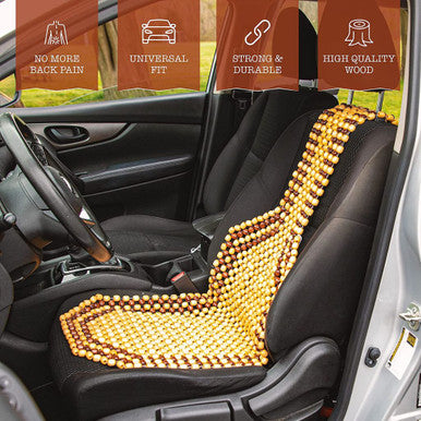 Zone Tech® Wood Beaded Car Seat Cover - 2-Pack
